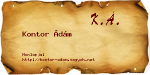 Kontor Ádám névjegykártya